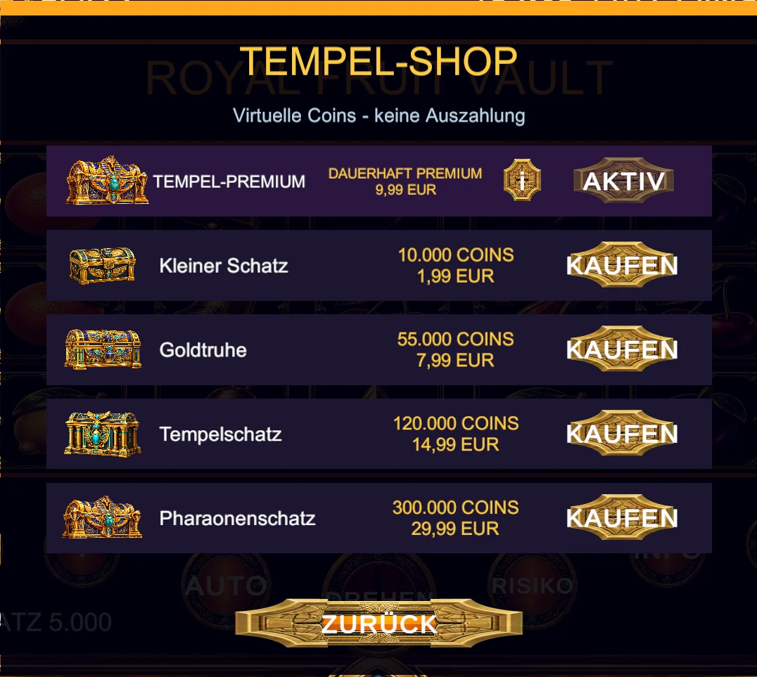 Low Budget Slots In-Game-Shop